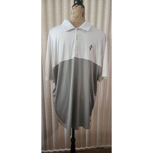 Antigua - Grey/White Striped - XL - Men's Golf Polo -  Excellent Used Condition
